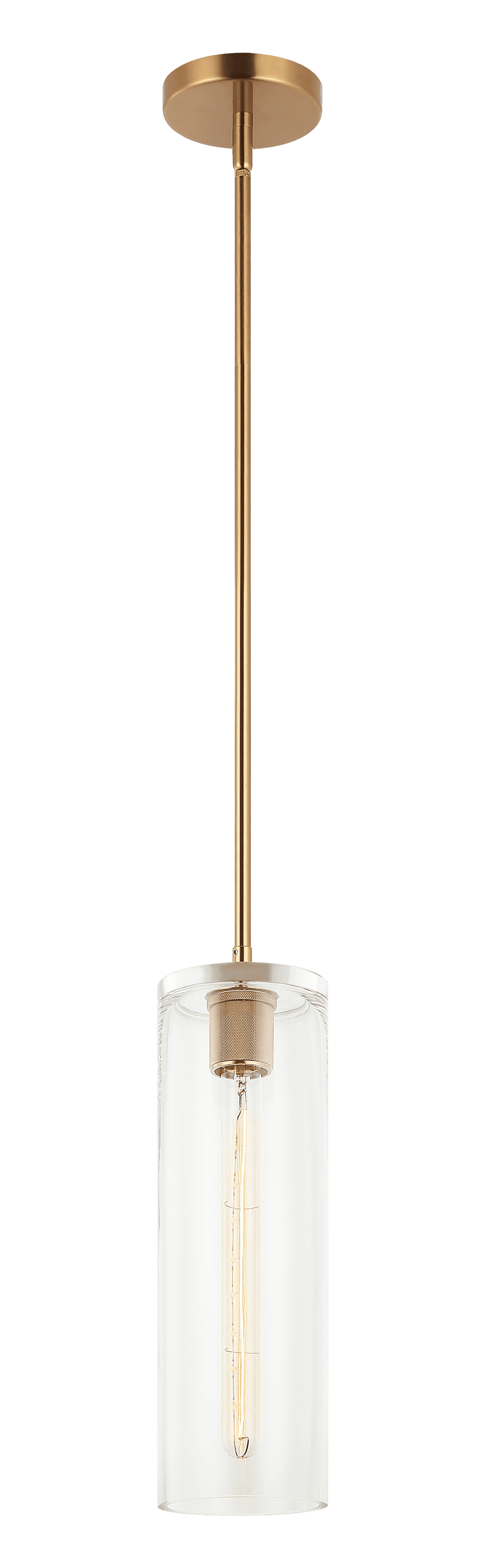 Aged Gold Brass One Light Pendant from the Lincoln Collection