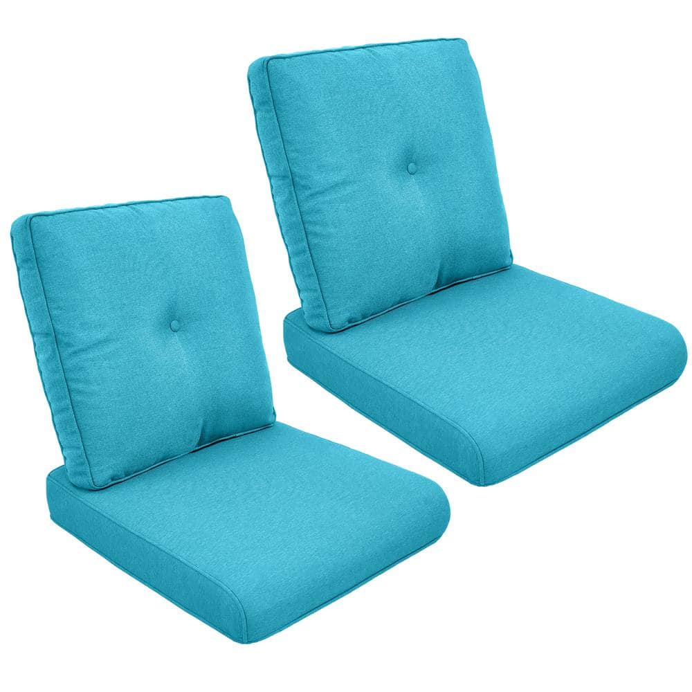 ArcoBay 22 in. x 25 in. x 4 in. 4-Piece Deep Seating Outdoor Lounge Chair Replacement Cushion Set in Light Blue