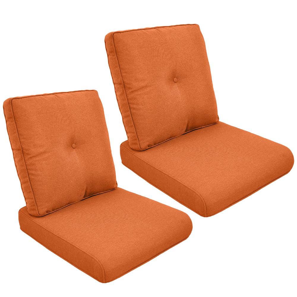 ArcoBay 22 in. x 25 in. x 4 in. 4-Piece Deep Seating Outdoor Lounge Chair Replacement Cushion Set in Orange