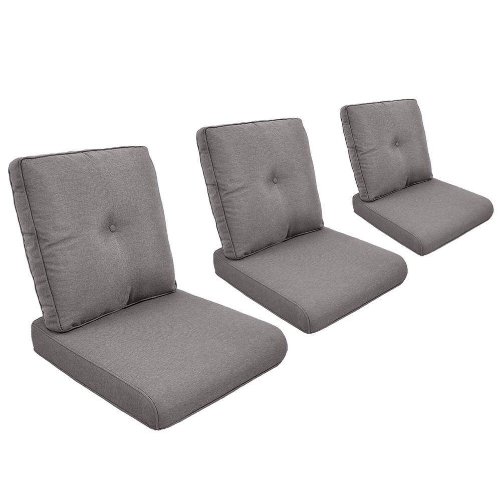 ArcoBay 22 in. x 25 in. x 4 in. 6-Piece Deep Seating Outdoor Lounge Chair Replacement Cushion Set in Gray