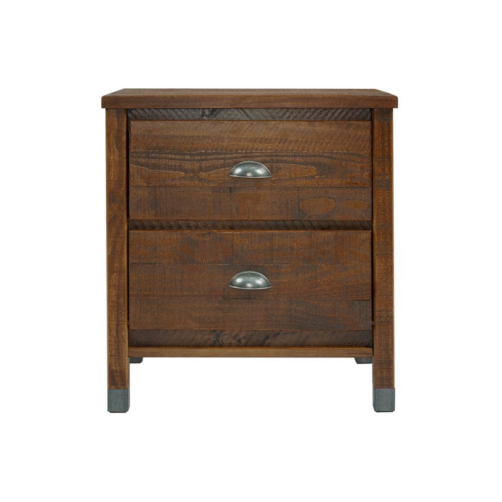 Baja 2-Drawer Walnut Nightstand