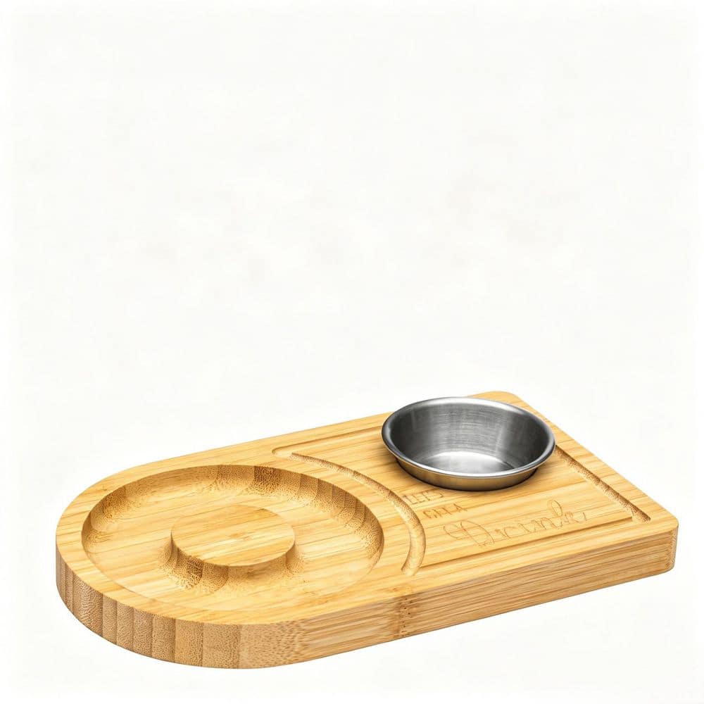 Bamboo Wood 2-Piece Margarita Salt Rimmer Set, Brown, Glass Rimmer for Cocktails