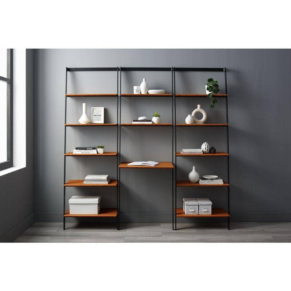 Beckett 76 in. Tall Copper Bamboo Standard Bookcase