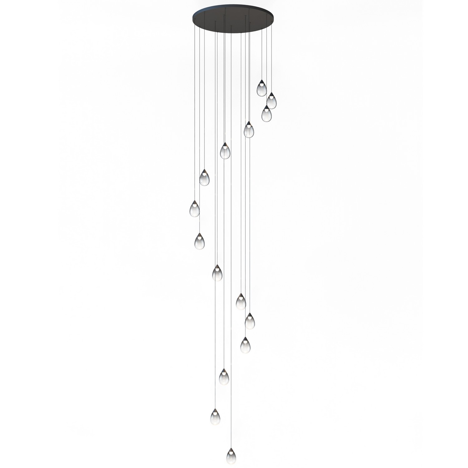 Black LED Pendant from the Dewdrop Collection