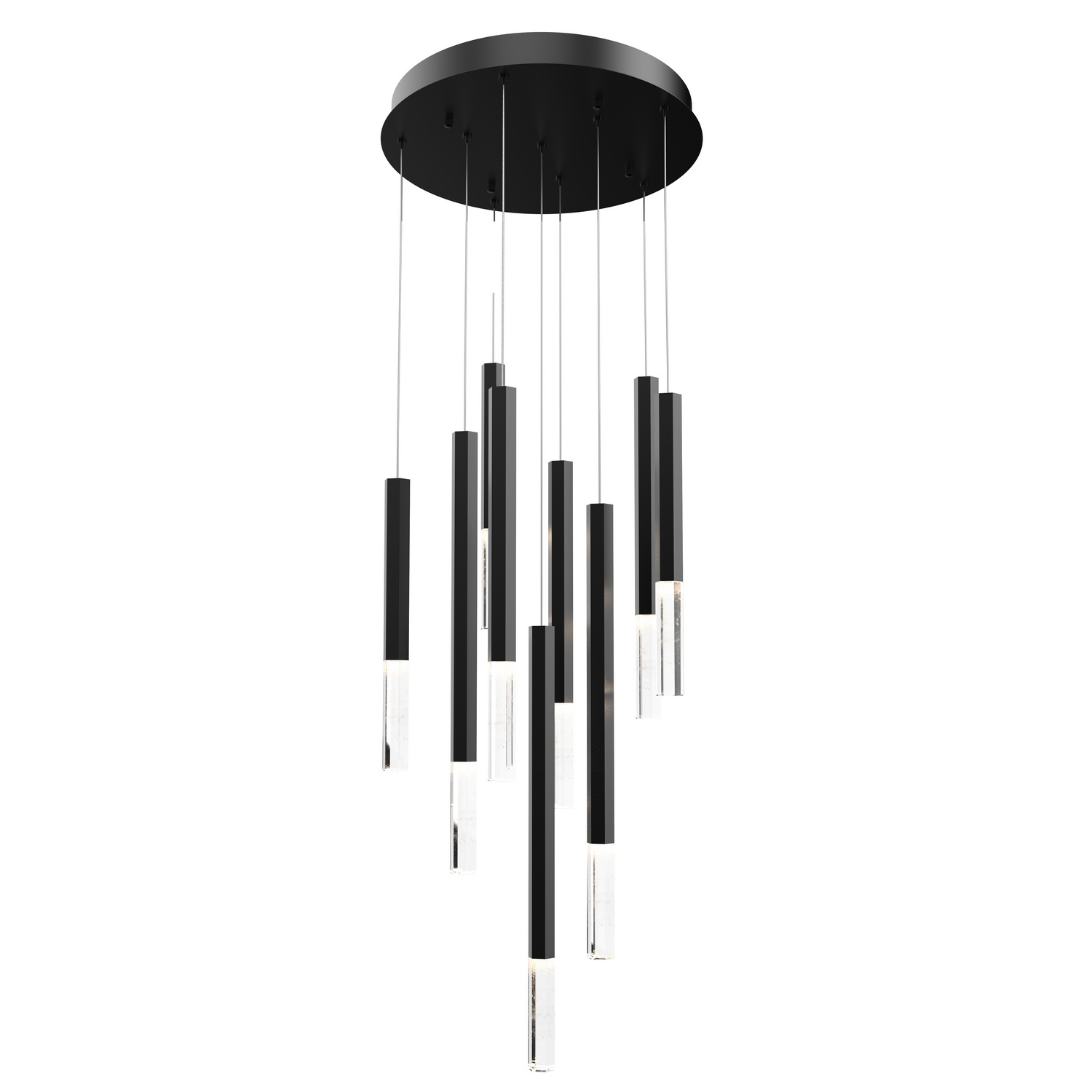 Black LED Pendant from the Diaphane Collection