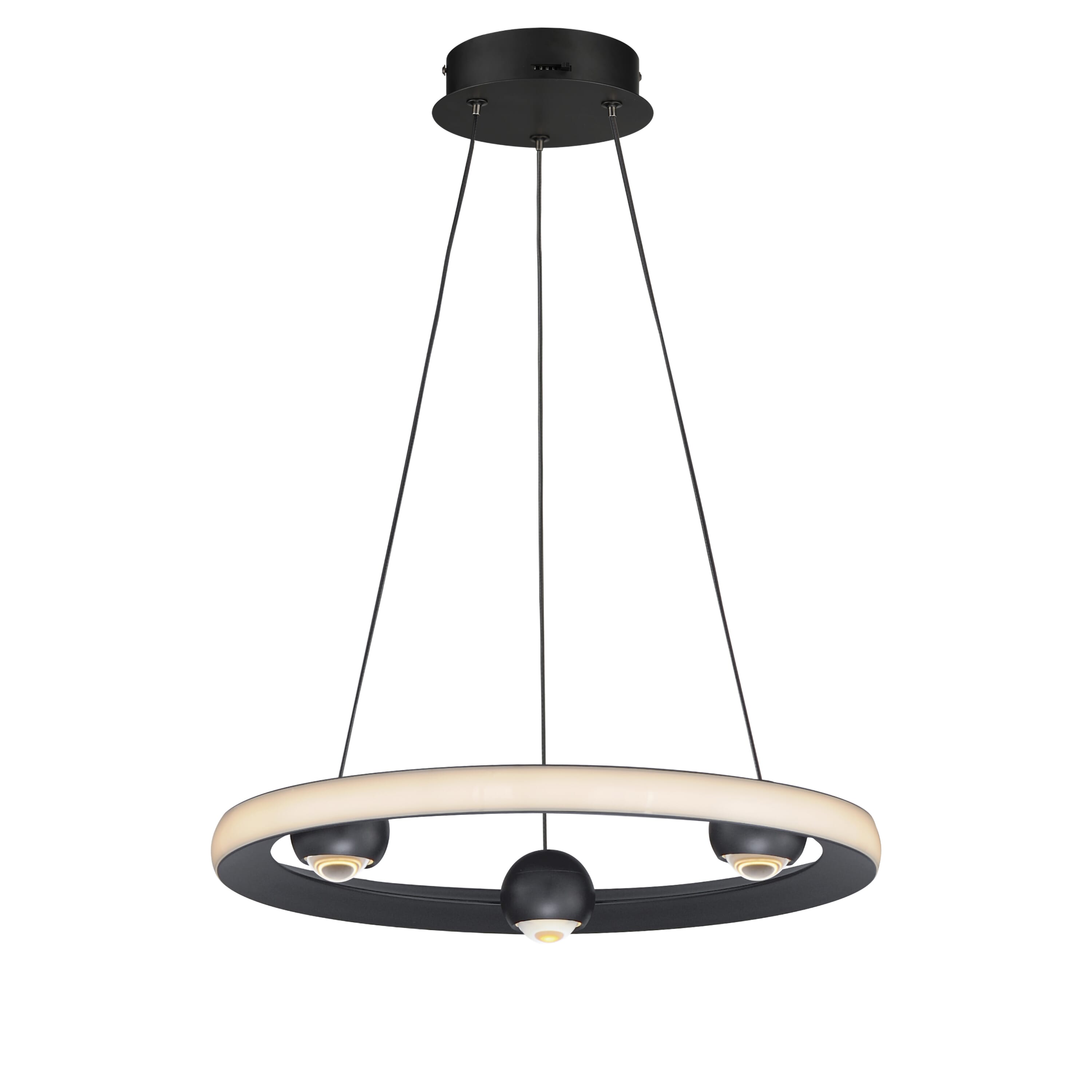 Black LED Pendant from the Nodes Collection