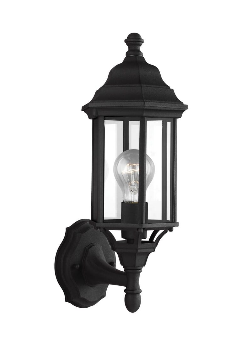 Black One Light Outdoor Wall Lantern from the Sevier Collection