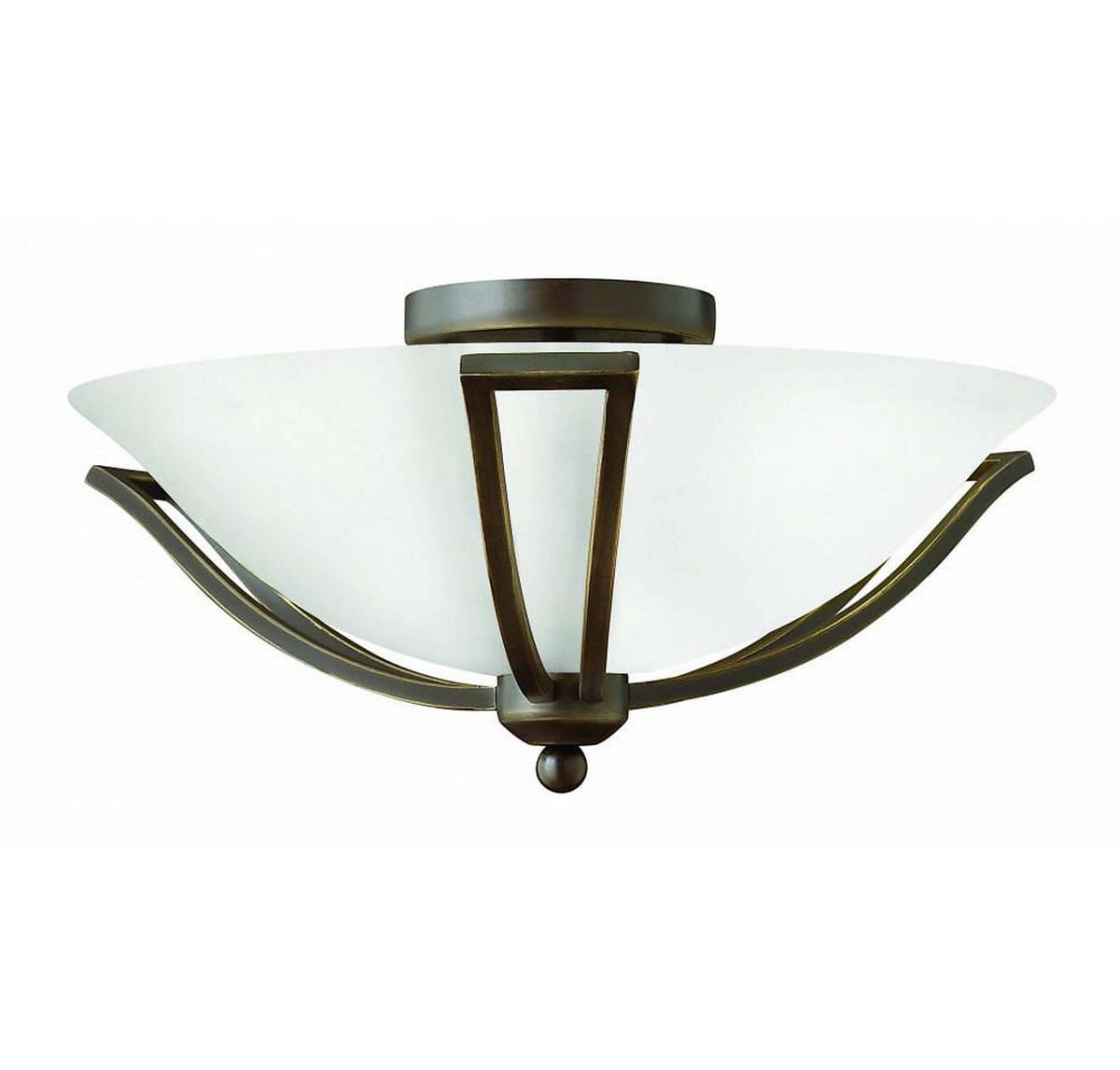 Bolla 2-Light Flush Mount In Olde Bronze With Opal Glass