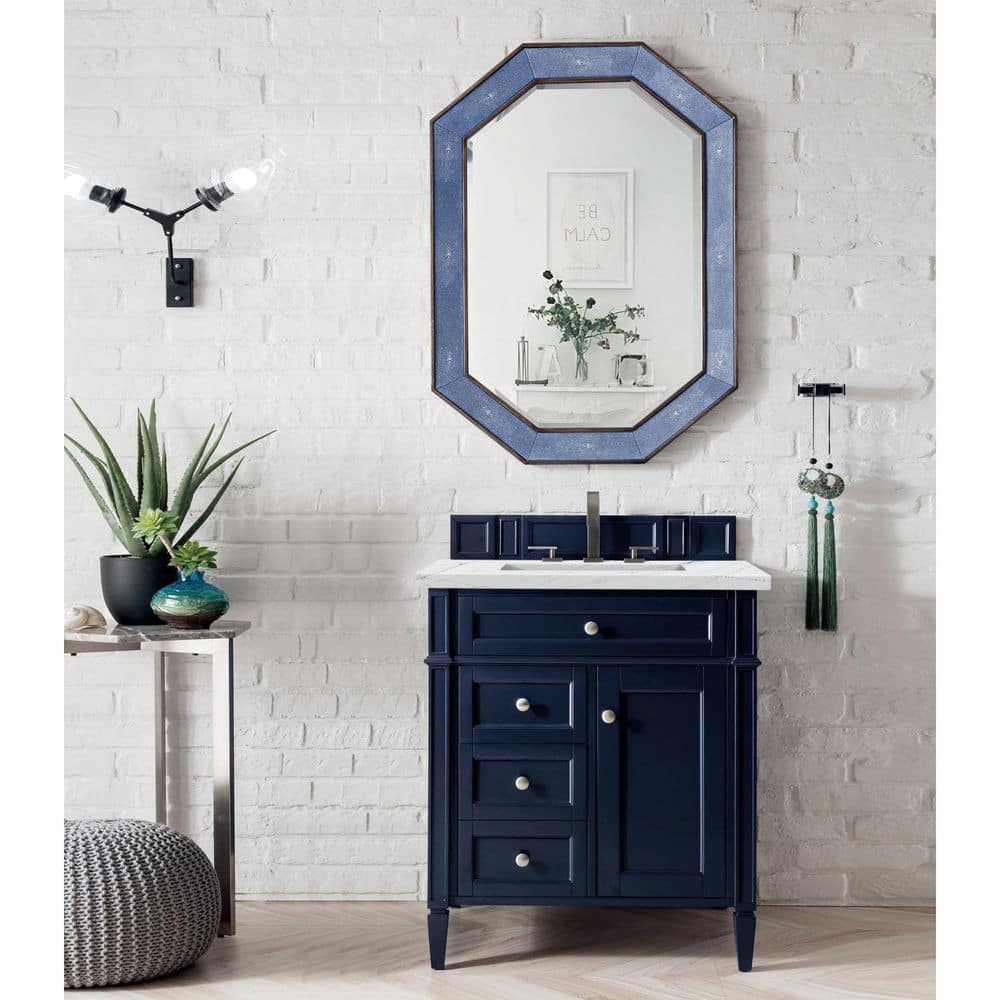 Brittany 30.0 in. W x 23.5 in. D x 34 in. H Bathroom Vanity in Victory Blue with Ethereal Noctis Quartz Top