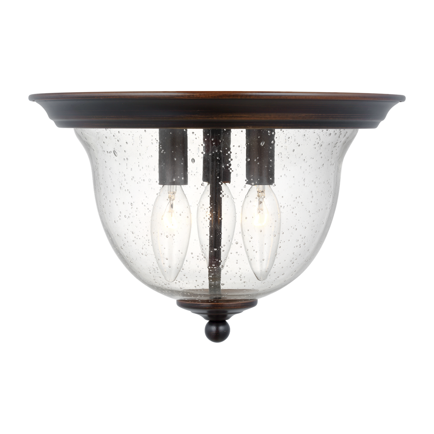 Bronze Three Light Ceiling Flush Mount from the Belton Collection