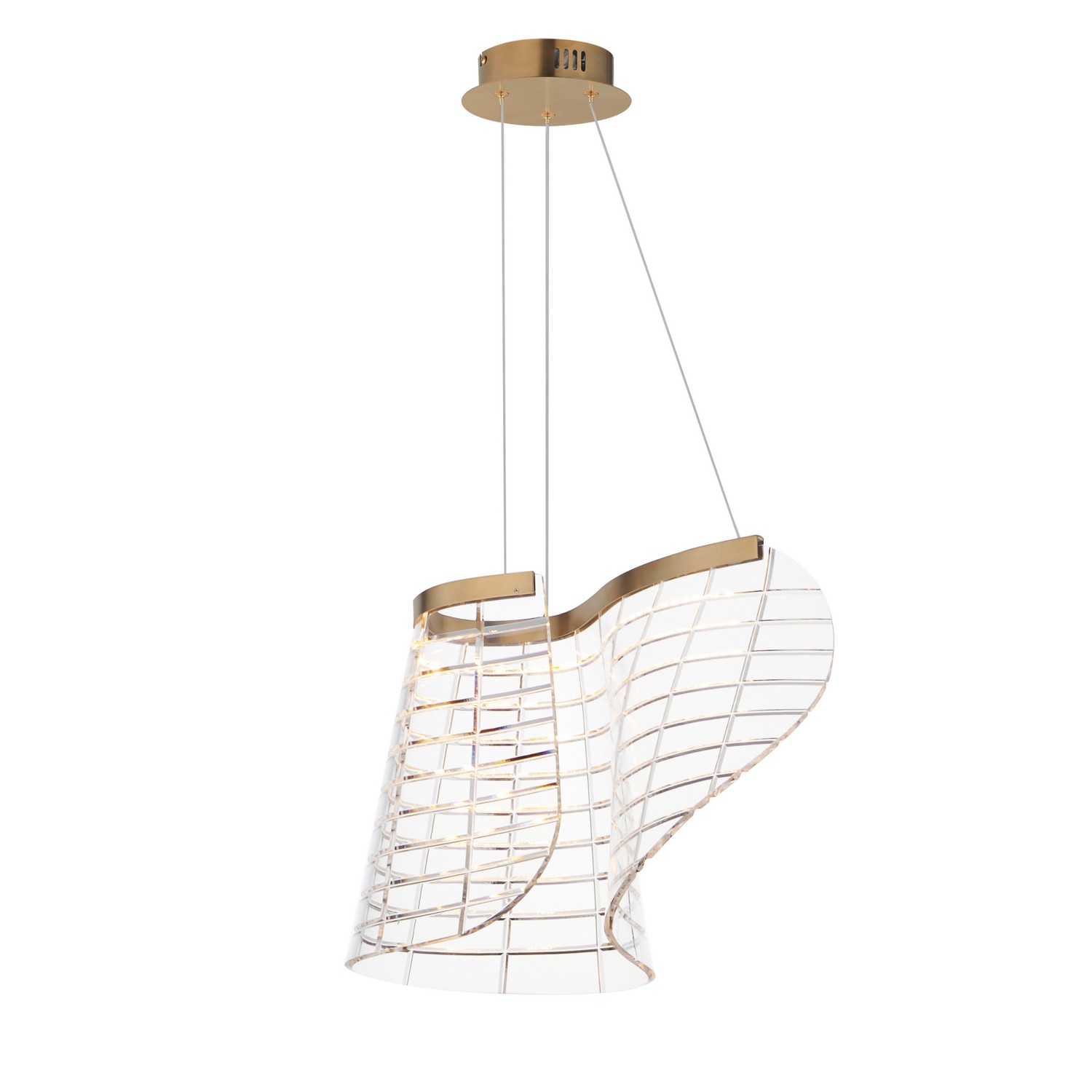 Brushed Champagne LED Pendant from the Tartan Collection