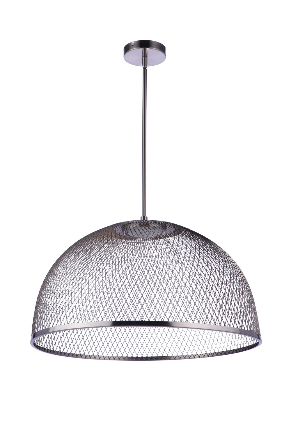 Brushed Polished Nickel LED Pendant from the Sculptural Statement Pendants Collection