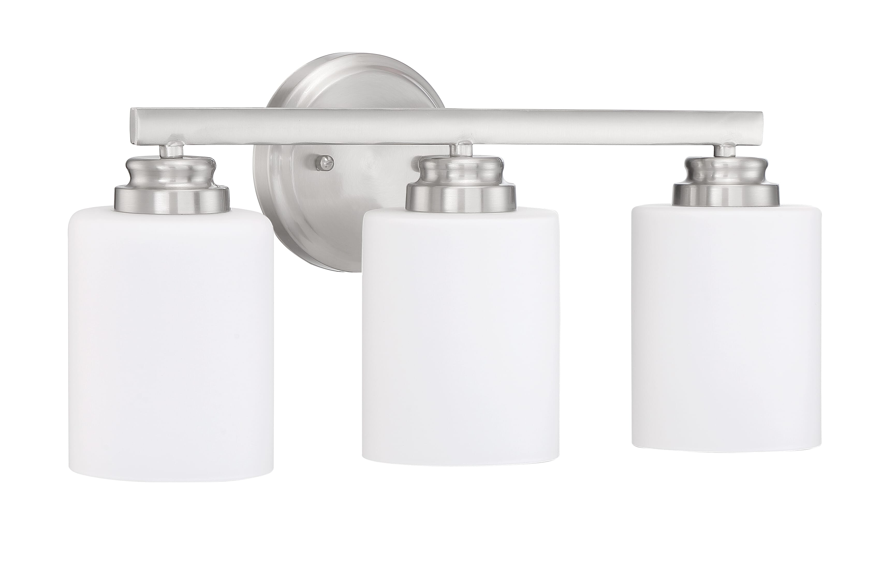 Brushed Polished Nickel Three Light Vanity from the Bolden Collection