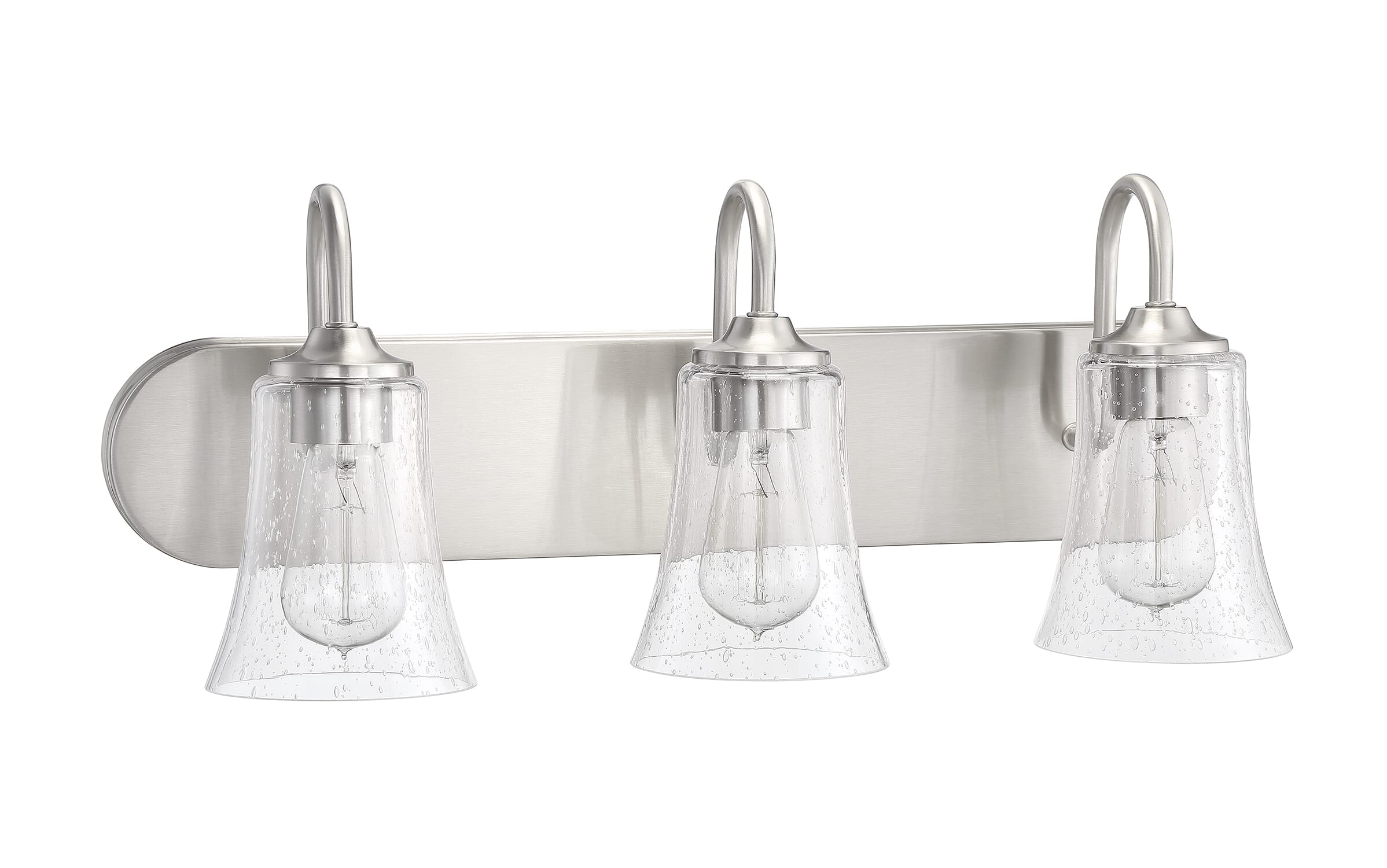 Brushed Polished Nickel Three Light Vanity from the Gwyneth Collection