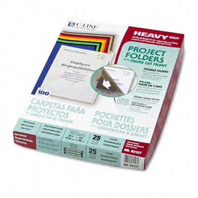 C-Line 62127 Project Folders Jacket Letter Poly Clear 25/Bx