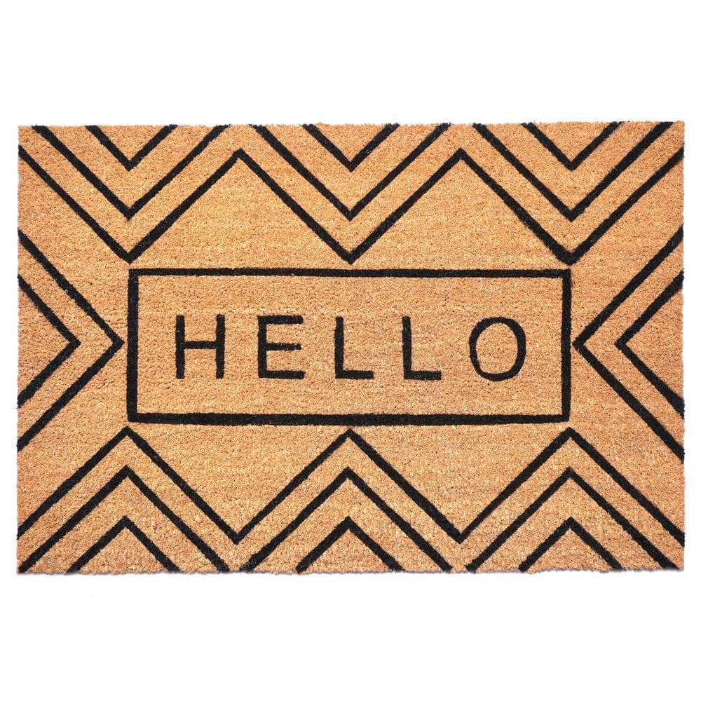 Chevron Hello Doormat 30" x 48"
