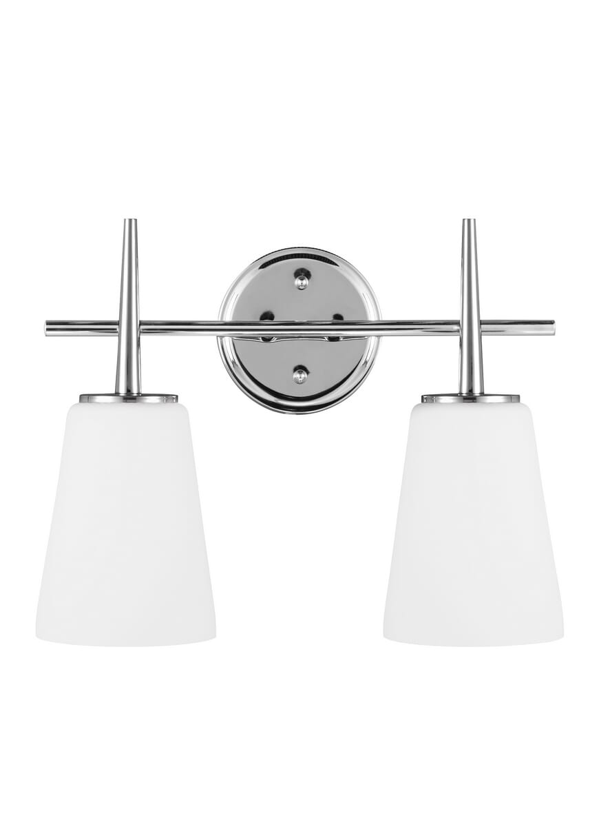 Chrome Two Light Wall Bath from the Driscoll Collection