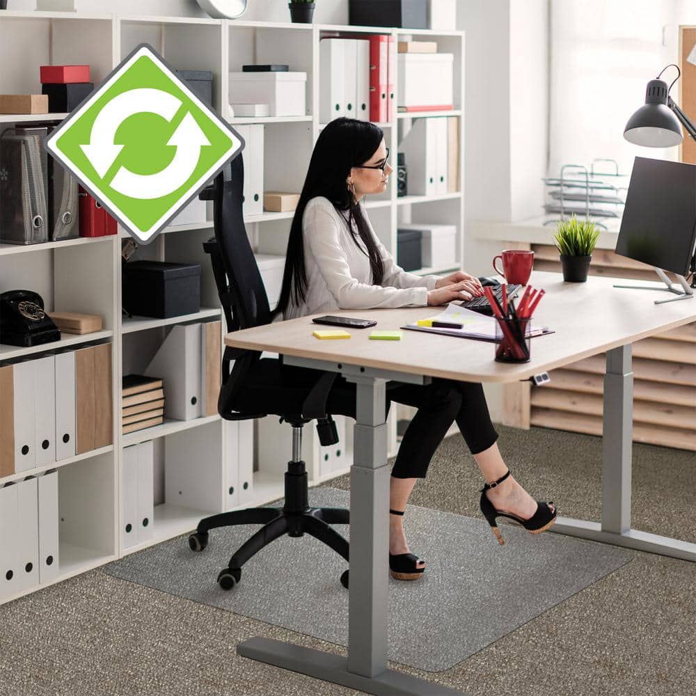 Cleartex Clear 48 in. x 79 in. Enhanced Polymer Rectangular Indoor Chair Mat for Carpets up to 3/8 in.