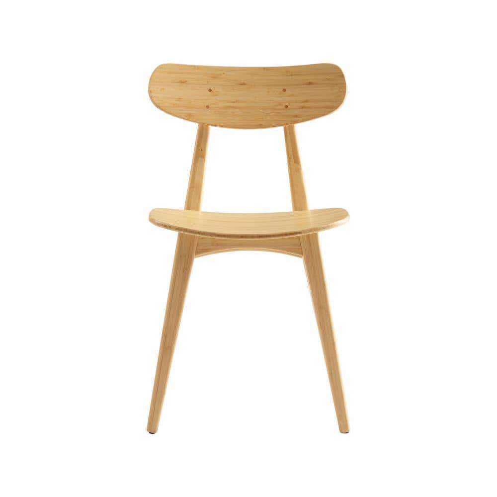 Coral Sable Bamboo Dining Chairs Set of 2 Fully Assembled Mid-Century Modern Side Chairs