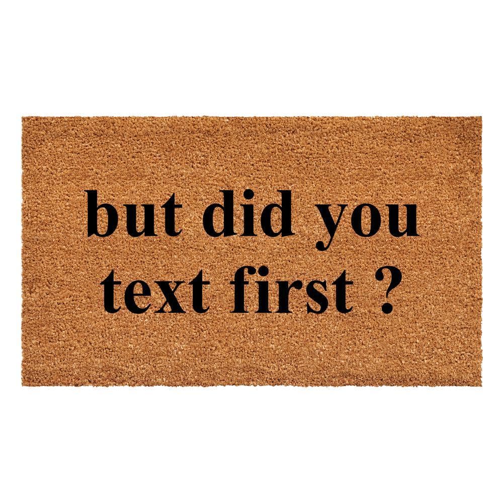 Did You Text First 24 in. x 36 in. Door Mat