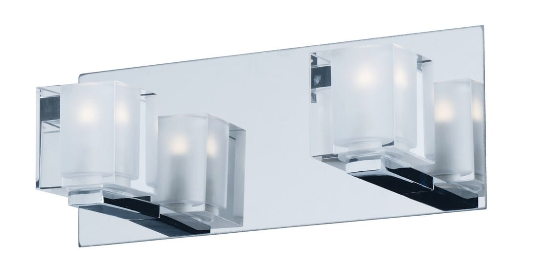 ET2 Blocs LED 11.75" 2-Light Clear Glass Wall Sconce in Polished Chrome - E32032-18PC