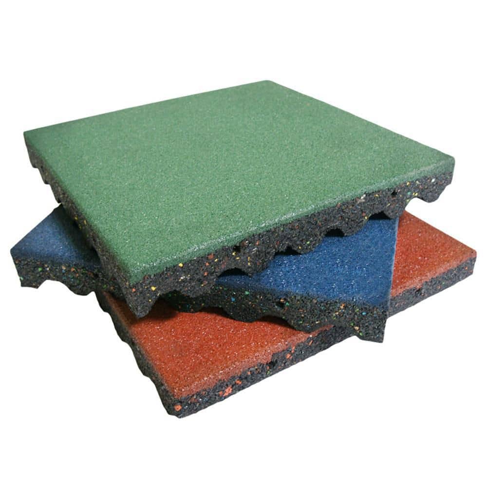 Eco-Safety 2.5 in. x 19.5 in. W x 19.5 in. L Coal Rubber Interlocking Flooring Tiles (52.8 sq. ft.)(20PK)(1-PF)