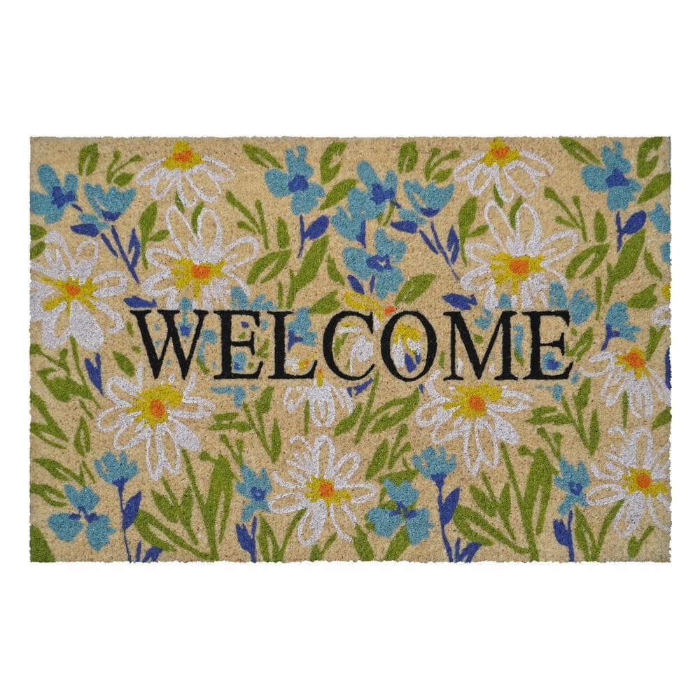 Field of Daisy Welcome Doormat 24 in. x 36 in.