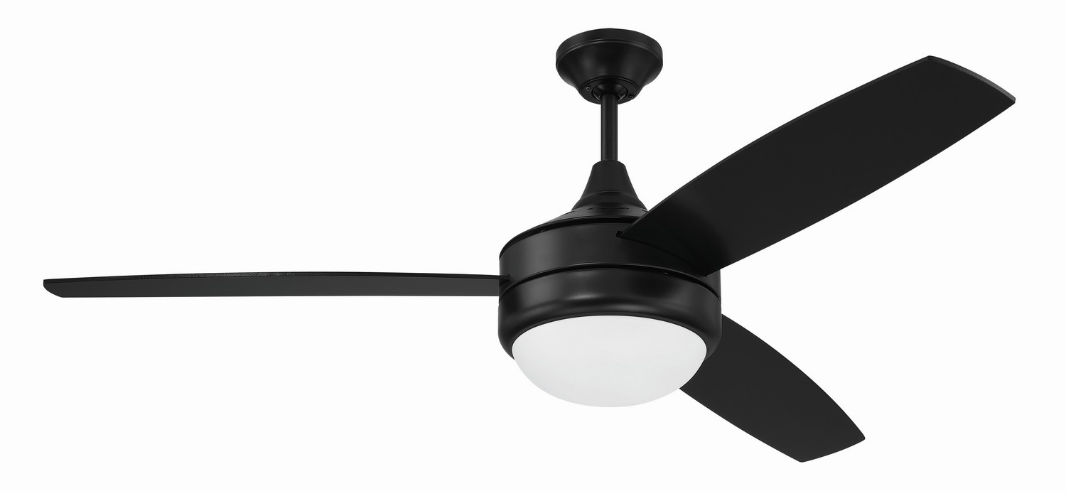 Flat Black 52"Ceiling Fan from the Phaze II 3-Blade Collection