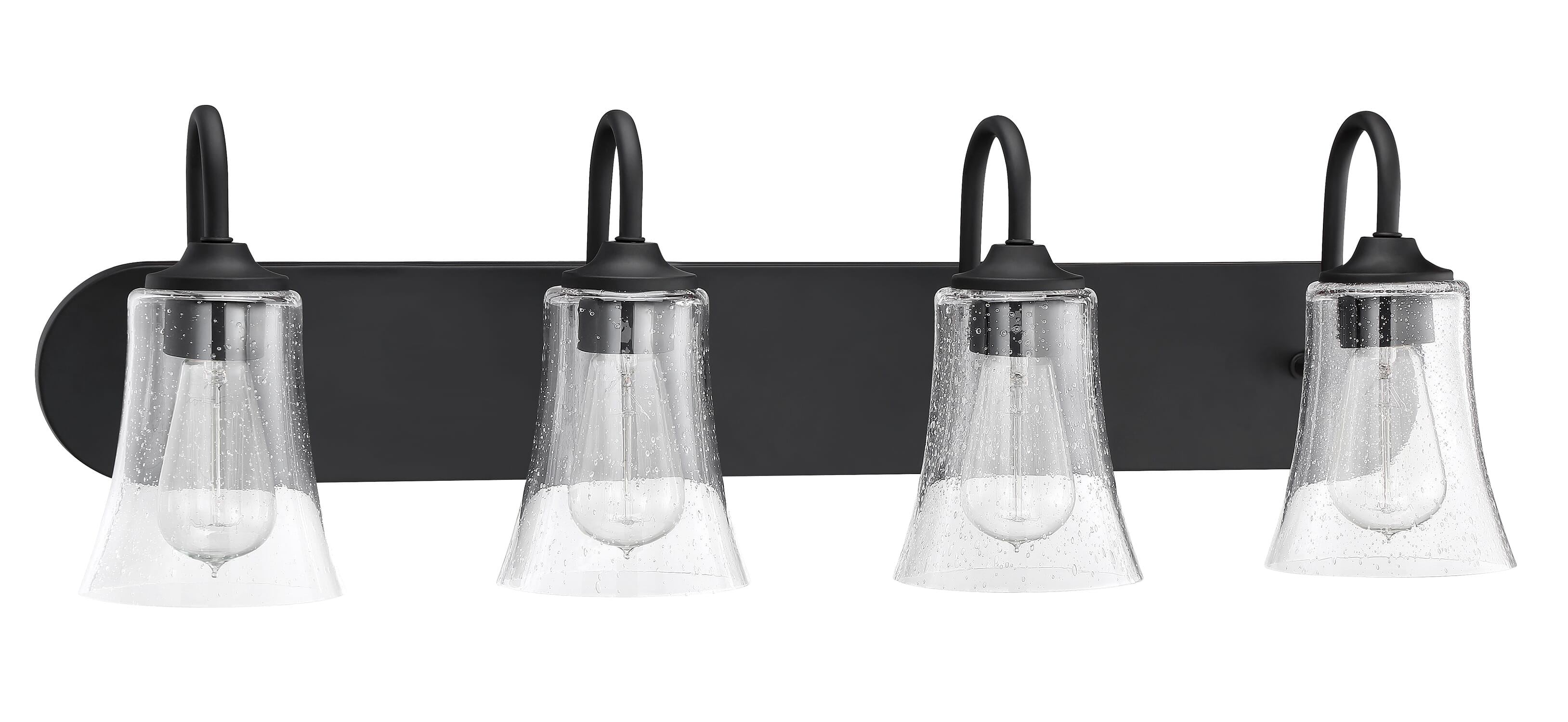 Flat Black Four Light Vanity from the Gwyneth Collection