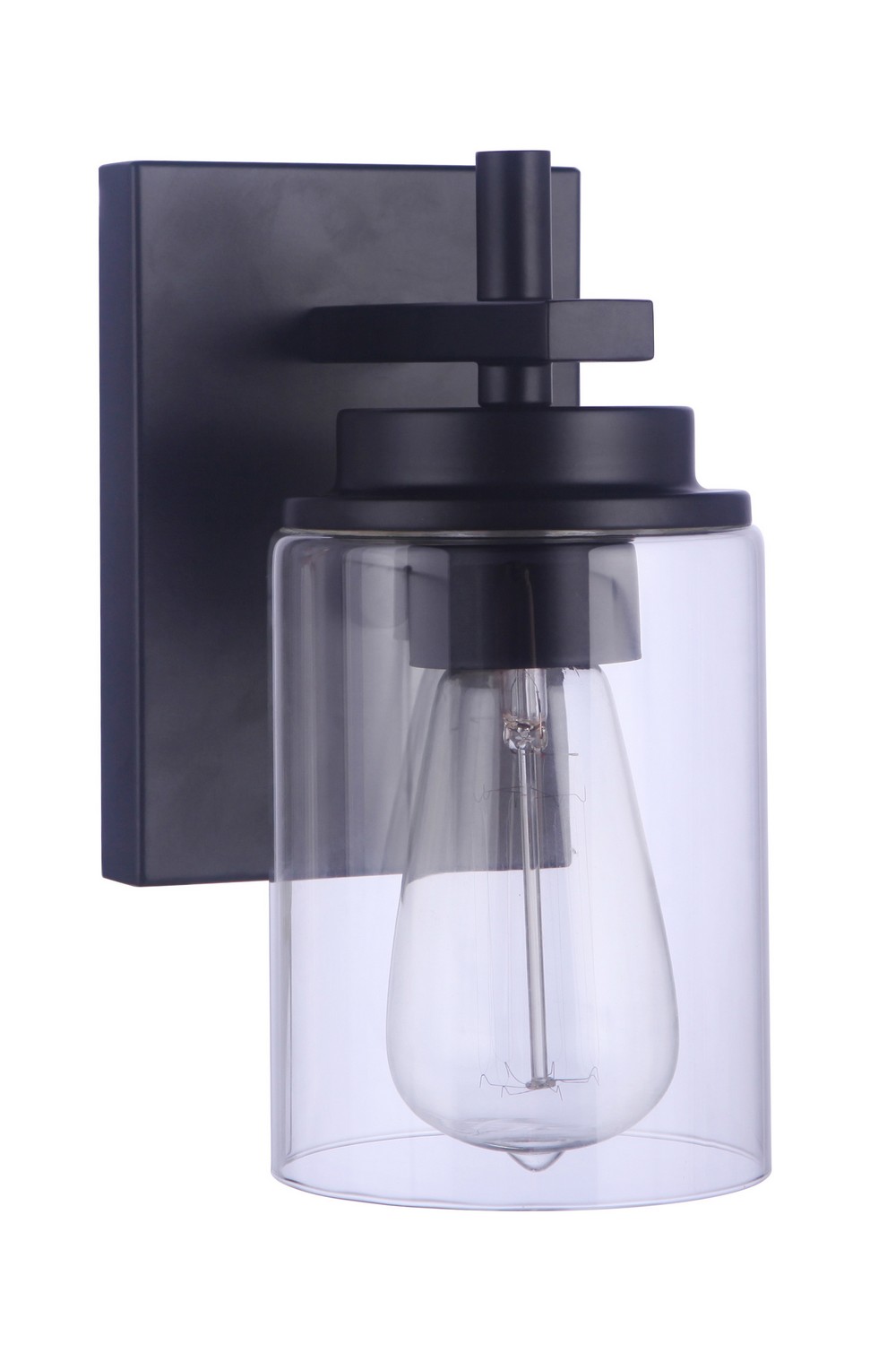 Flat Black One Light Wall Sconce from the Reeves Collection