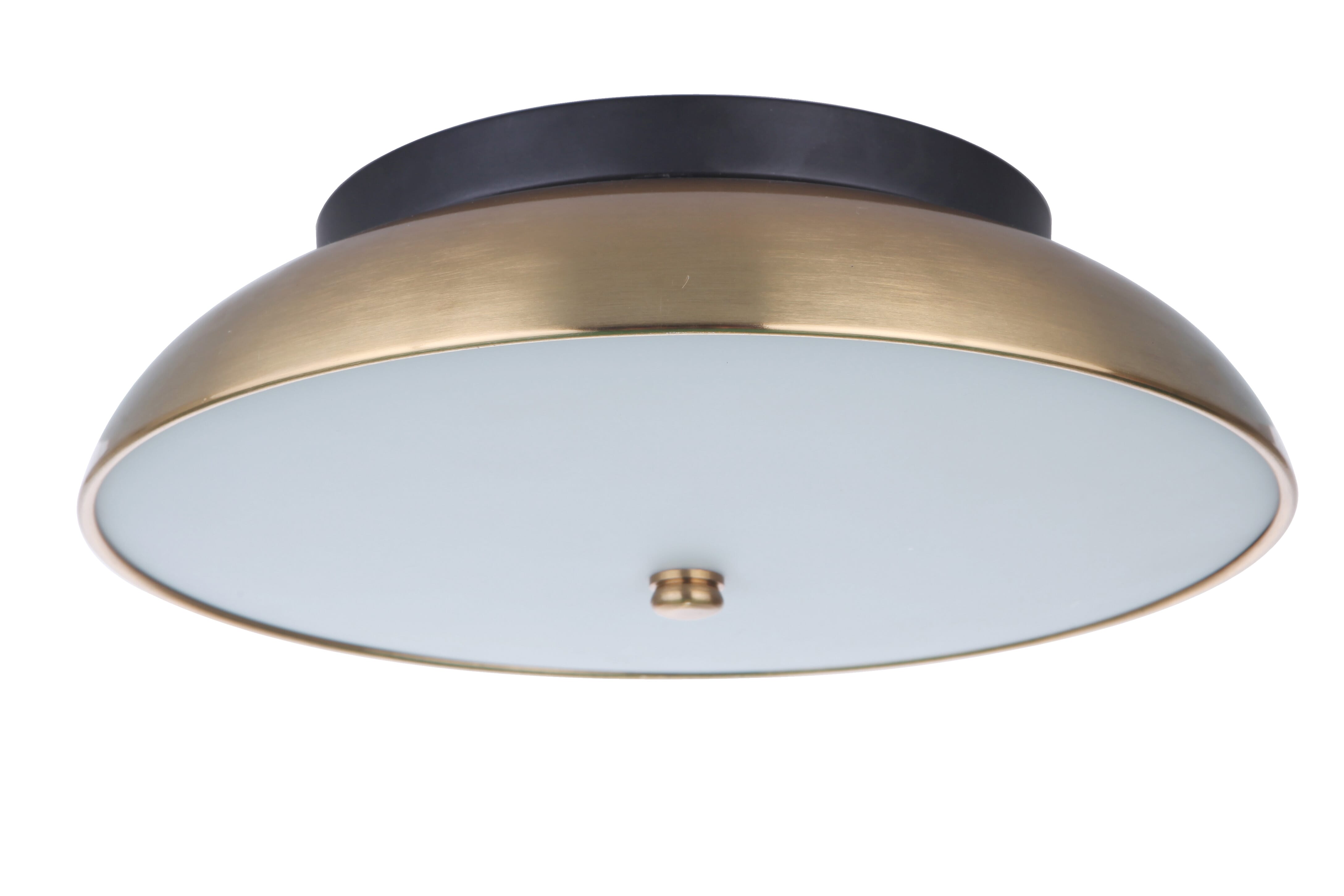 Flat Black Satin Brass LED Flushmount from the Soul Collection