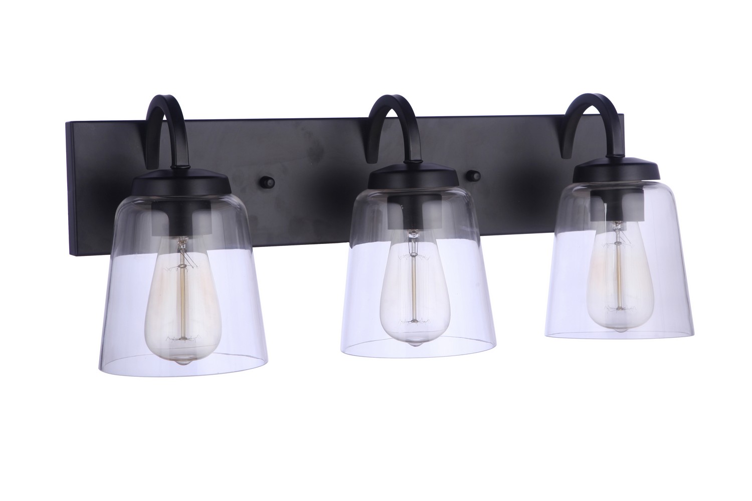 Flat Black Three Light Vanity from the Elsa Collection