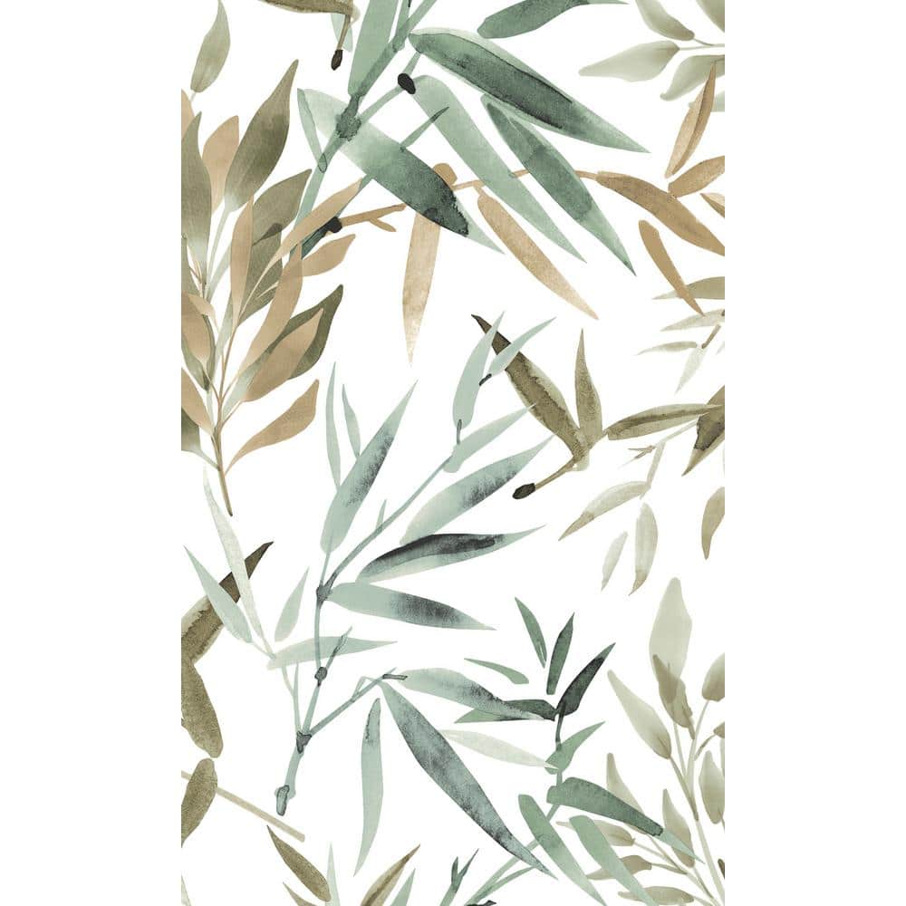 Forest Textured Bamboo Leaves Tropical Paste the Wall Double Roll Wallpaper 57 sq. ft.
