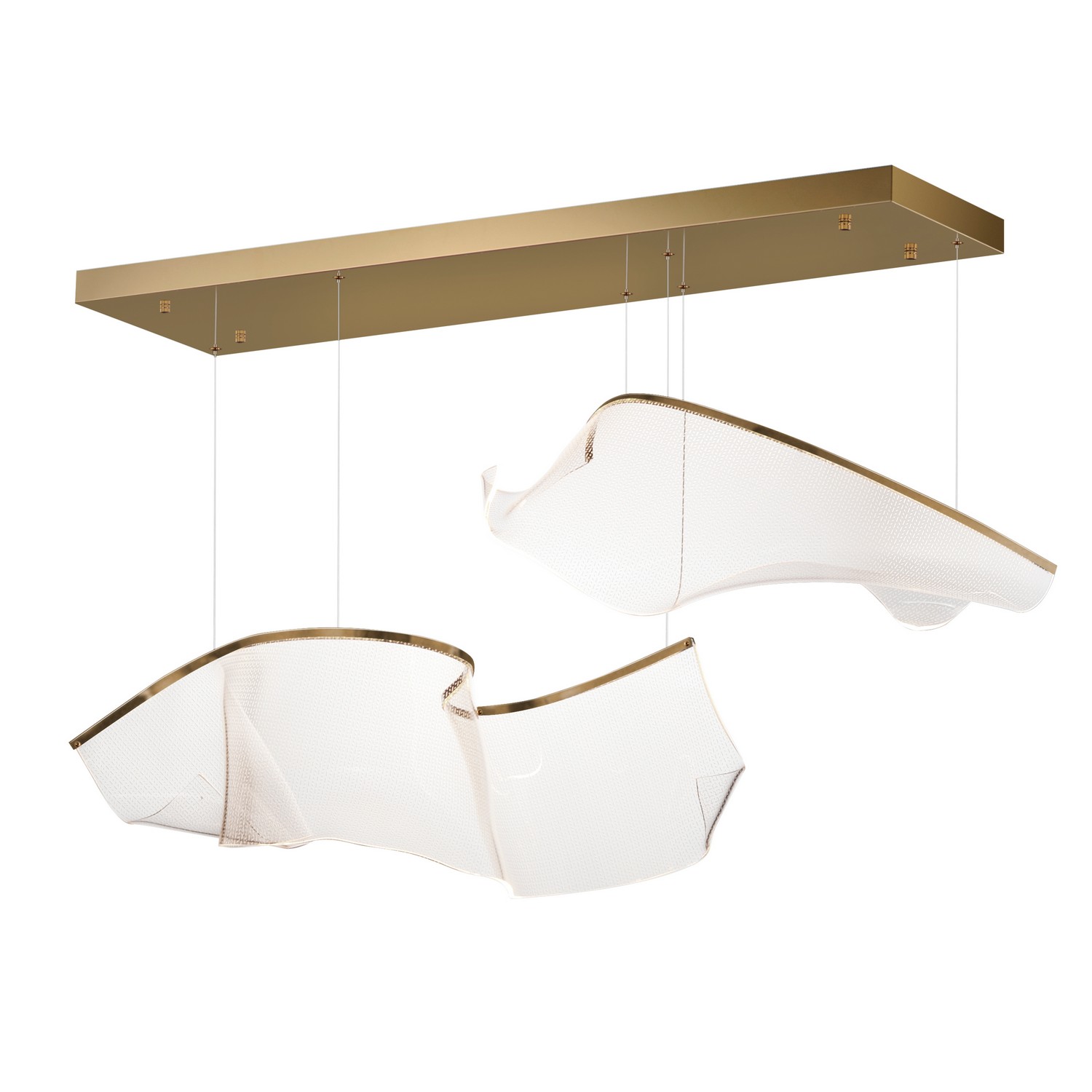 French Gold LED Pendant from the Rinkle Collection