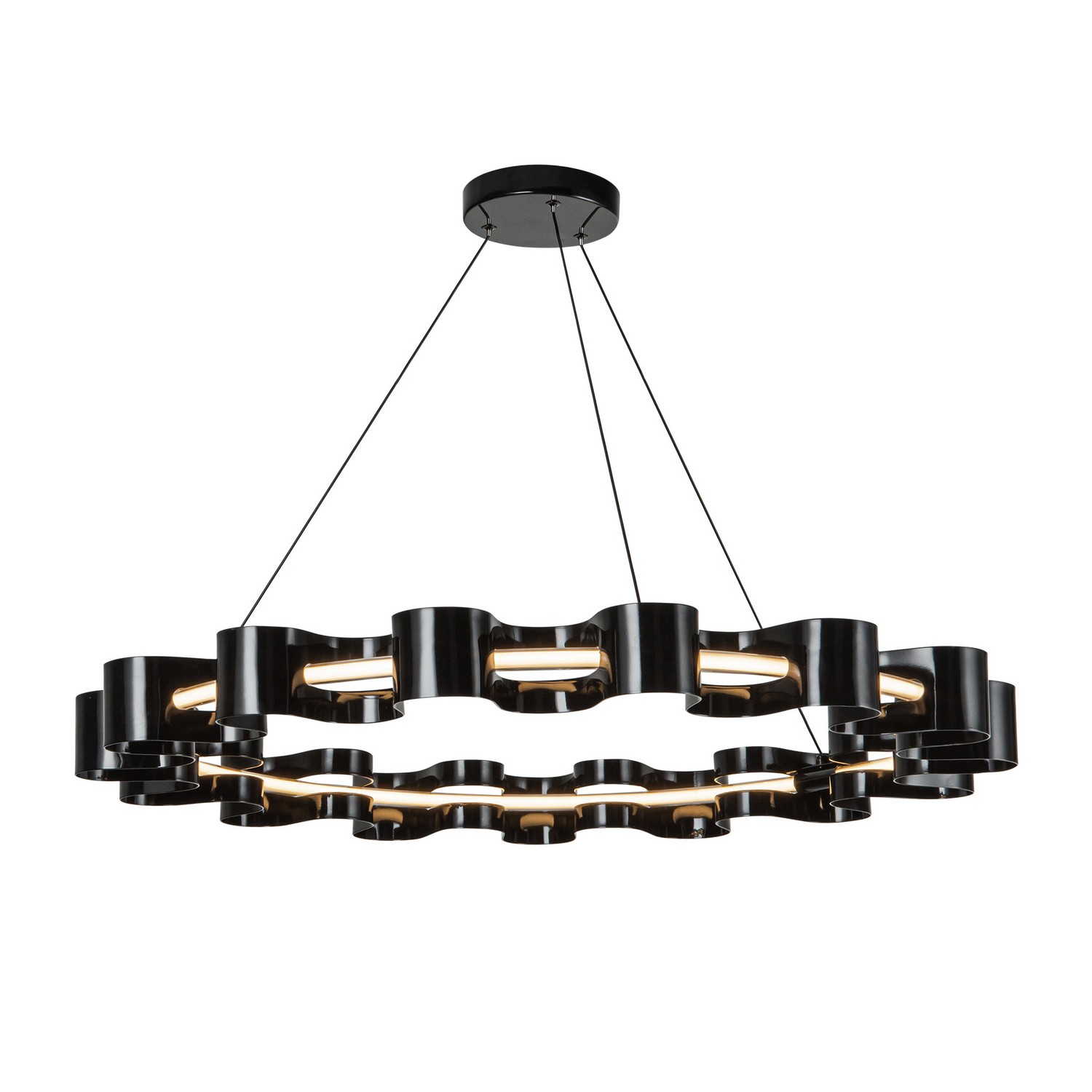 Gloss Black LED Chandelier from the Nami Collection