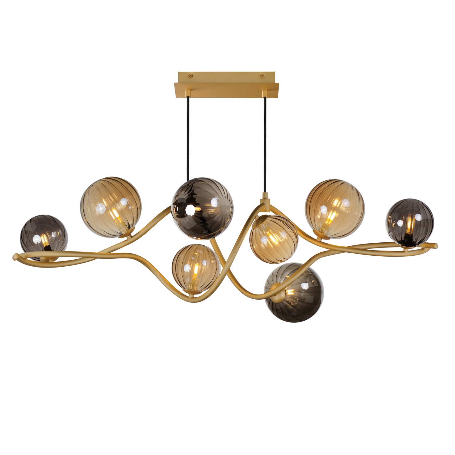 Gold LED Linear Pendant from the Planetary Collection