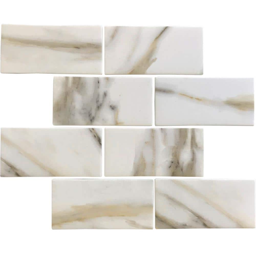 Gray White 4 in. x 5 in. Matte Finished Subway Recycled Glass Mosaic Tile Sample (0.13 sq. ft./Piece)