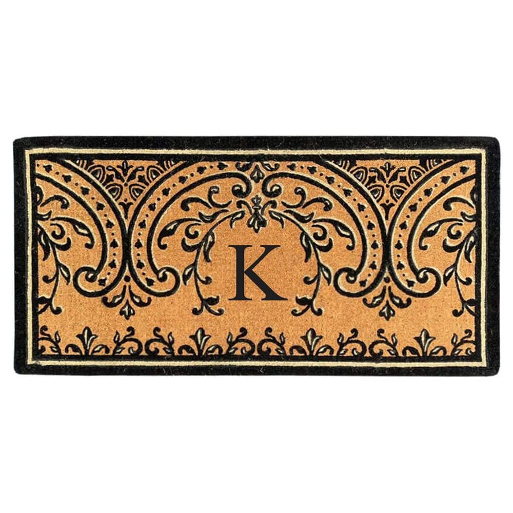 Heavy Duty Coir Easton 36 in. x 72 in. Monogrammed K Door Mat