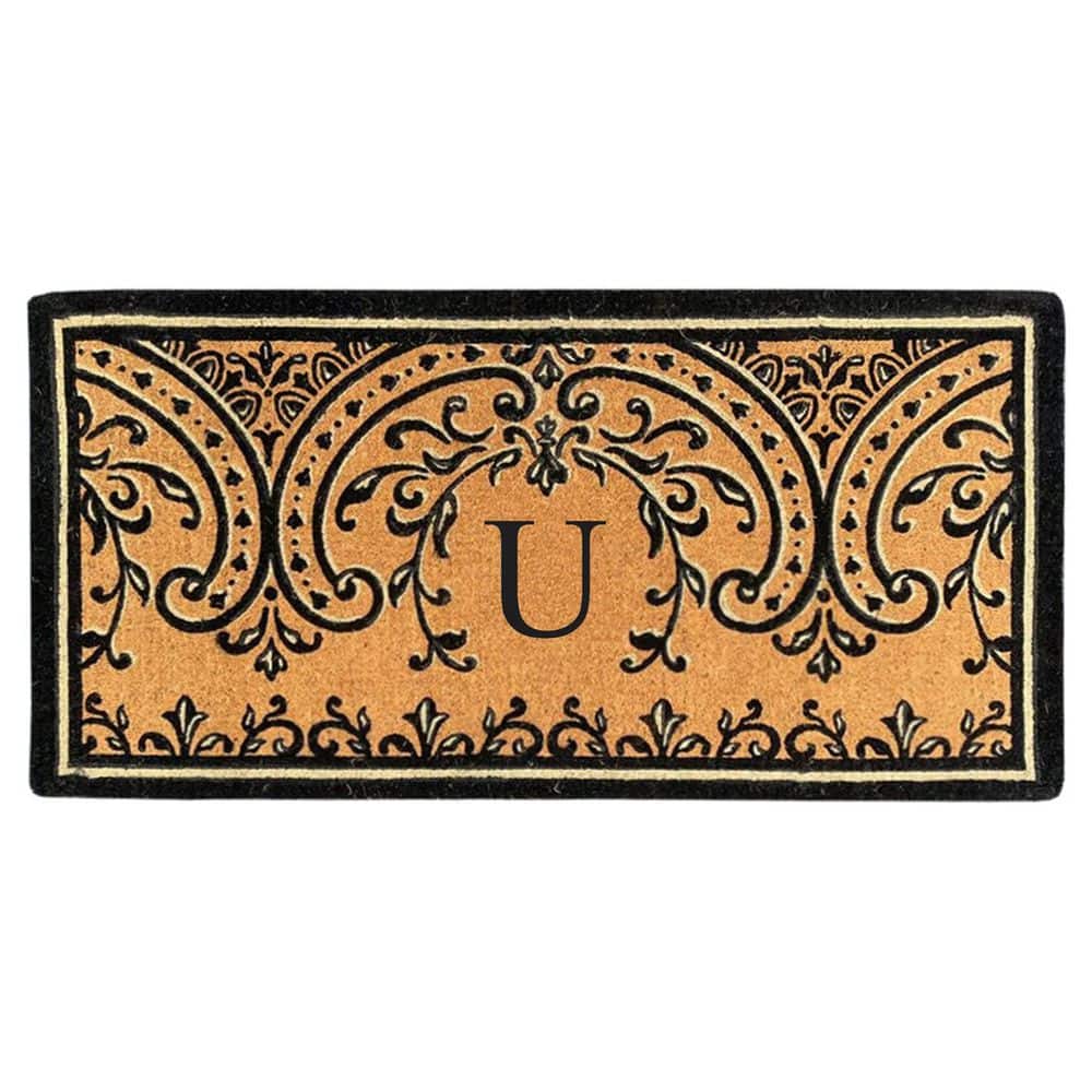Heavy Duty Coir Easton 36 in. x 72 in. Monogrammed U Door Mat