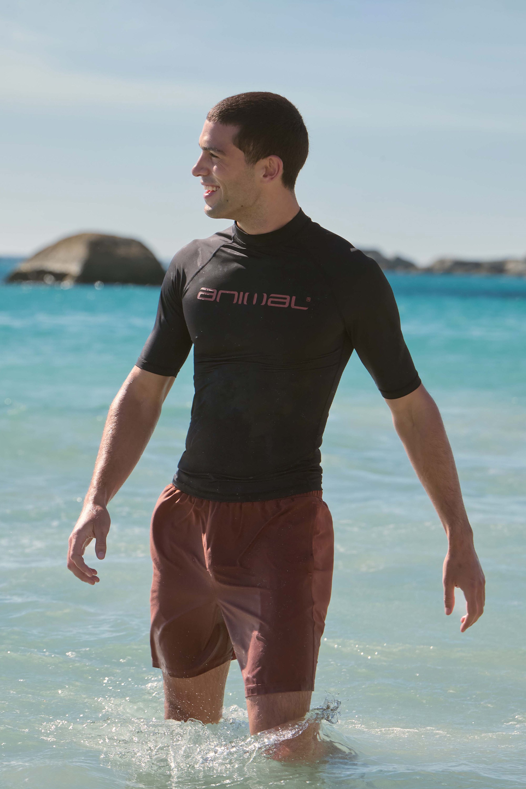 Kai Mens Recycled Rash Guard - Charcoal