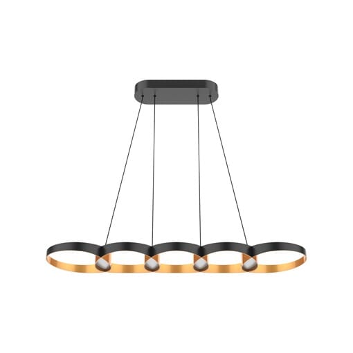 Kuzco Maestro Linear Pendant in Black with Gold