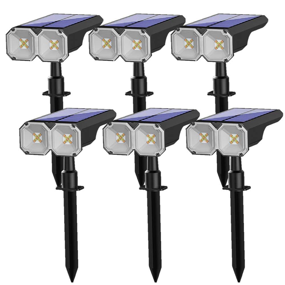 Low Voltage Black Solar LED Landscape Weather Resistant Path Light, (6-Pack)