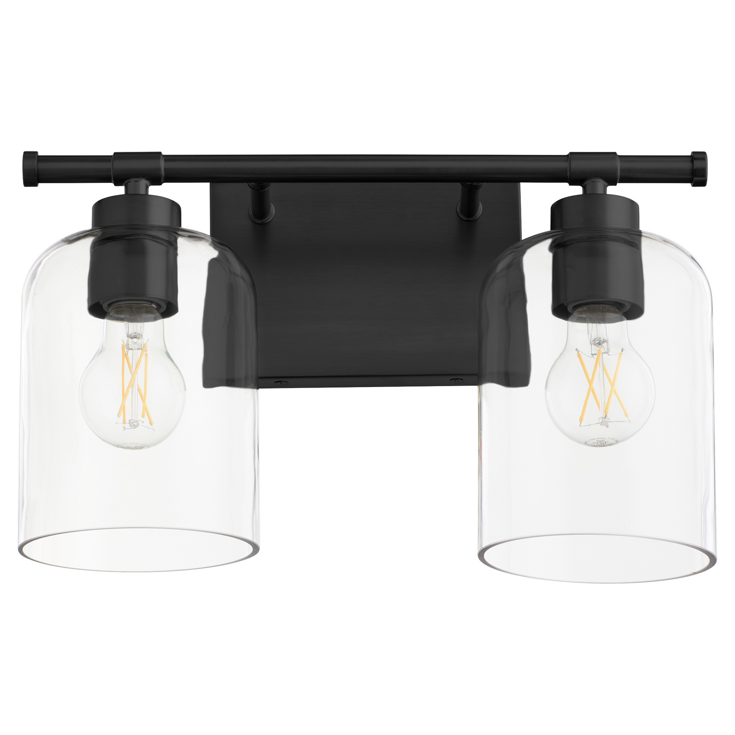 Matte Black Two Light Vanity from the Tribute Collection