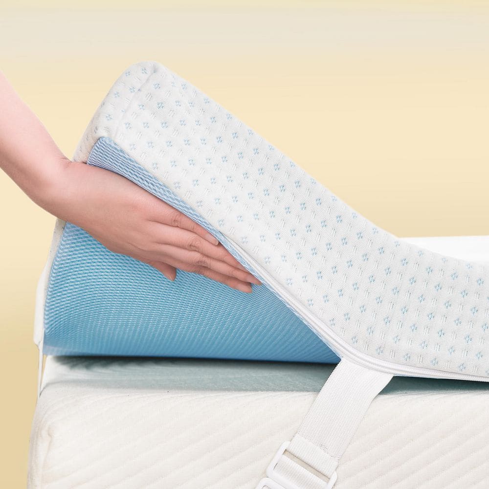 Medium 4 in. Twin Gel-Infused Memory Foam Mattress Topper with Removable Fitted Cover