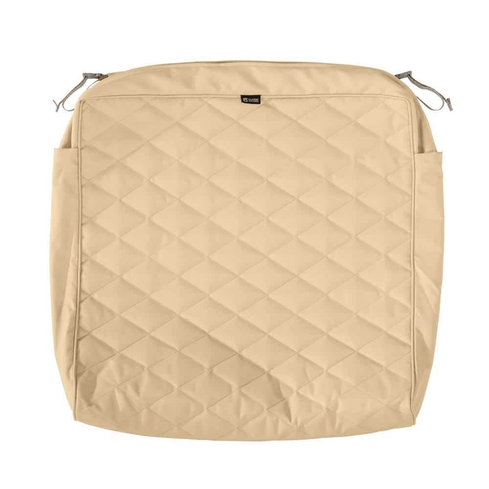 Montlake FadeSafe 25 in. W x 27 in. D x 5 in. T Chamomile Quilted Lounge Cushion Slipcover