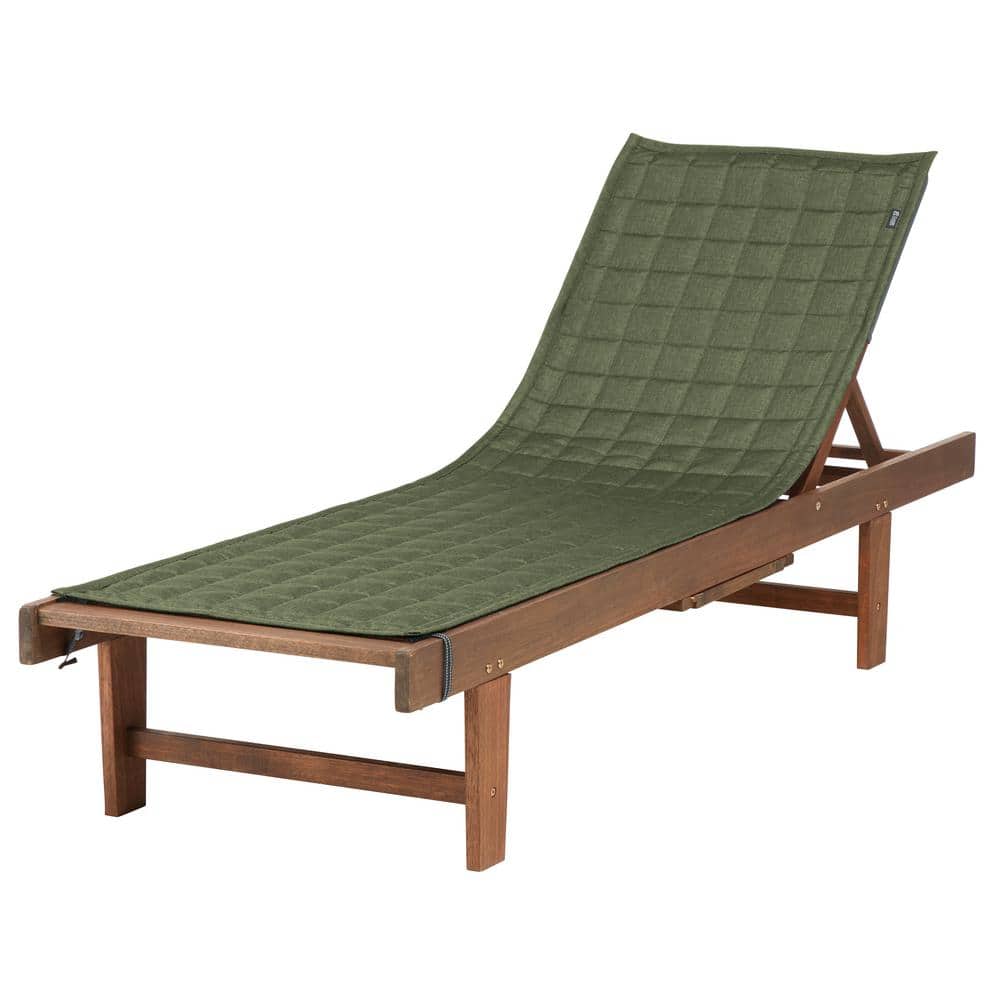 Montlake FadeSafe 80 in. L x 26 in. W Heather Fern Patio Chaise Lounge Slipcover
