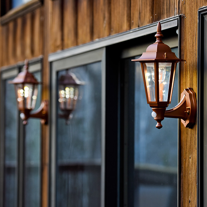 Motion Activated Outdoor Wall Sconces (2-Pack) - Black