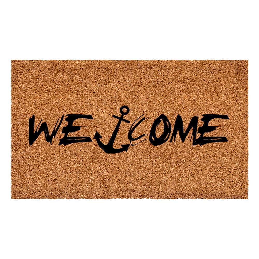 Nautical Anchor Welcome Doormat, 17" x 29"