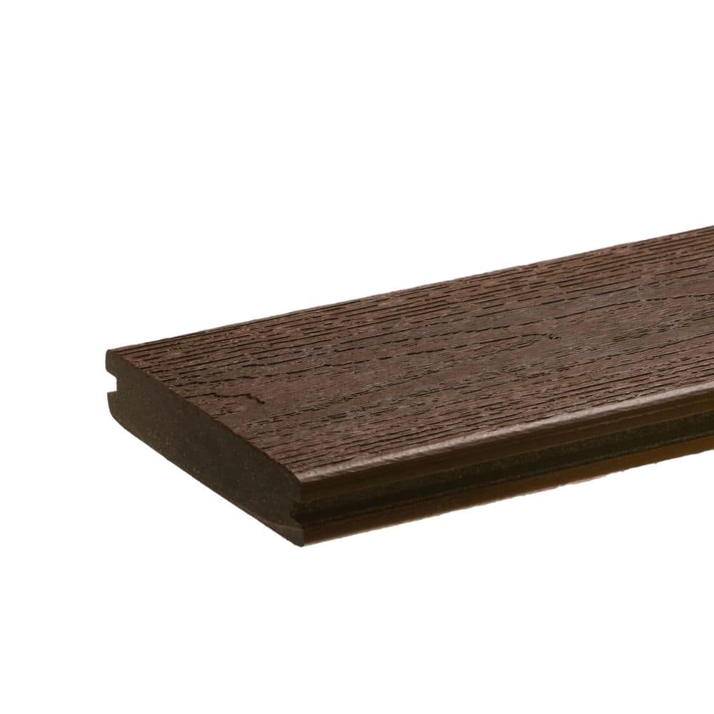 Optima Dekk 1 in. x 6 in. x 12 ft. Dark Mahogany Grooved Edge Composite Deck Board