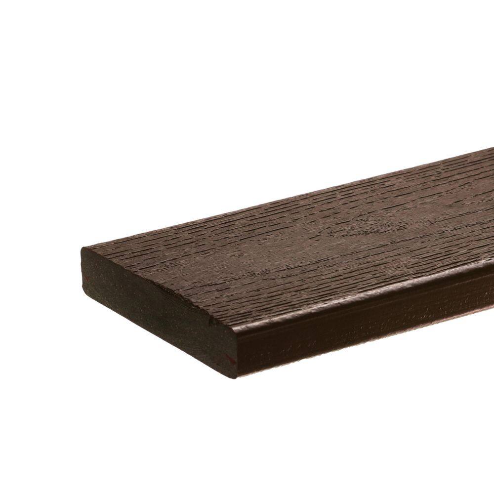 Optima Dekk 1 in. x 6 in. x 20 ft. Dark Mahogany Solid Edge Composite Deck Board